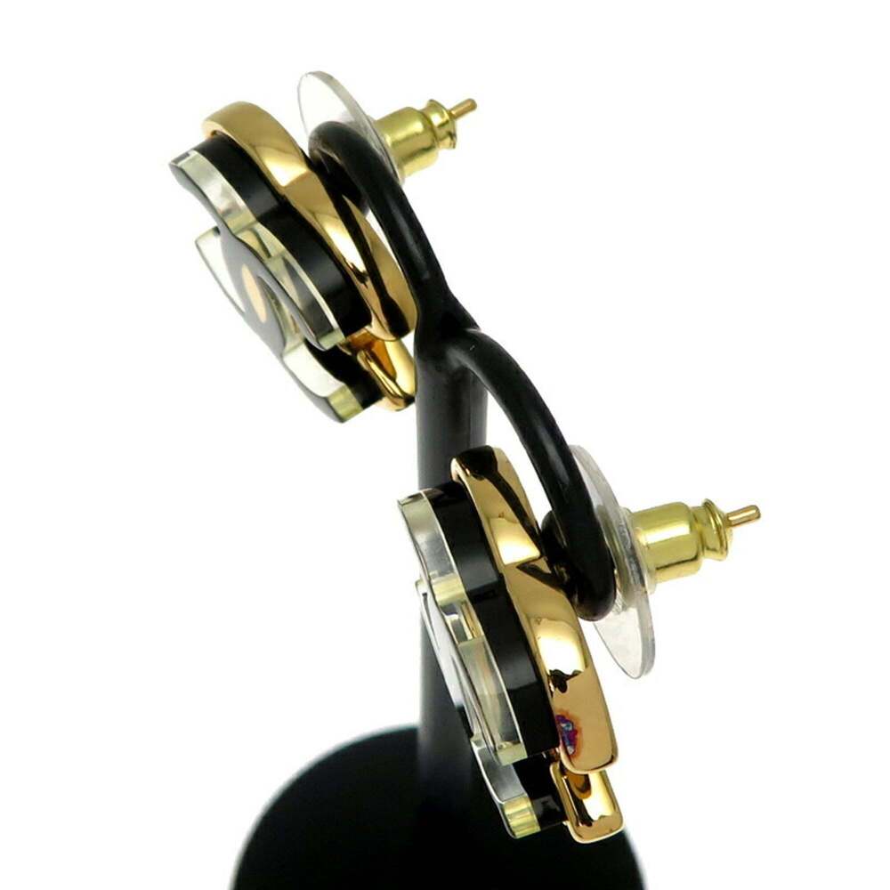 CHANEL Authentic Gold Logo Earrings - Picture 3 of 8